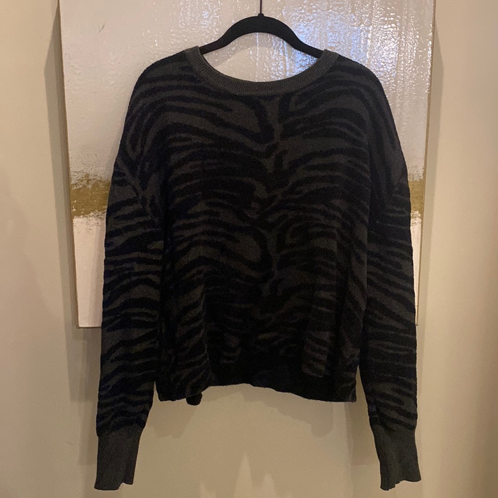 John + Jenn Black Zebra Print Sweater